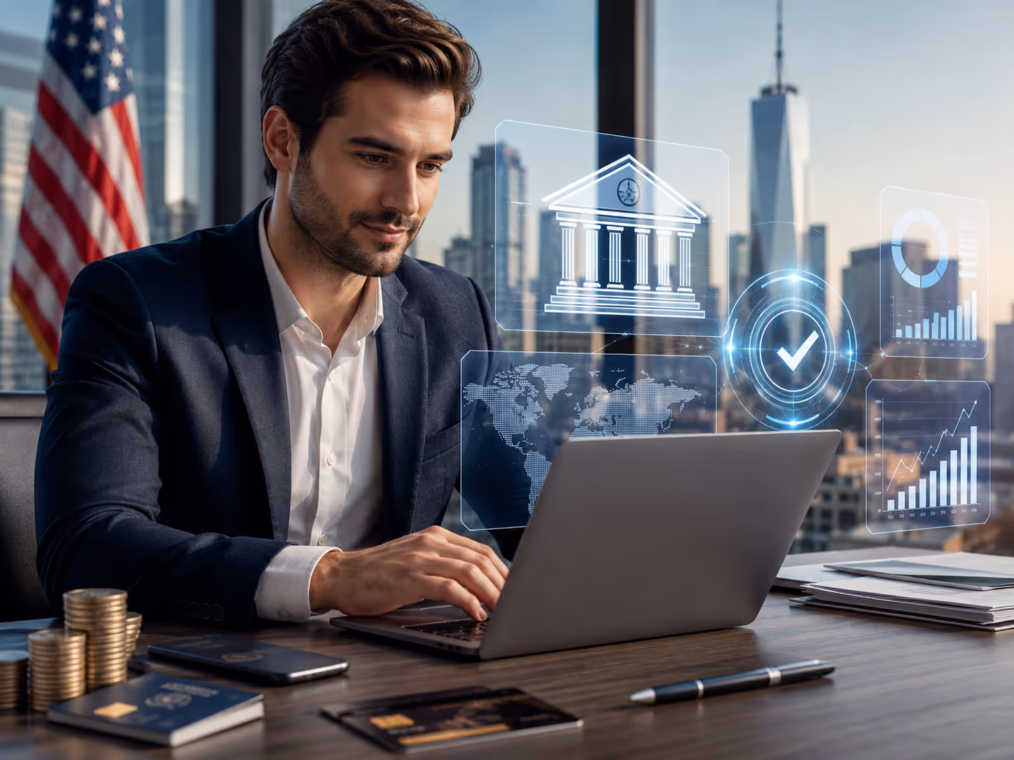 Acceso al sistema financiero de EE.UU. con cuentas bancarias, Stripe, Wise y plataformas de banca digital para extranjeros